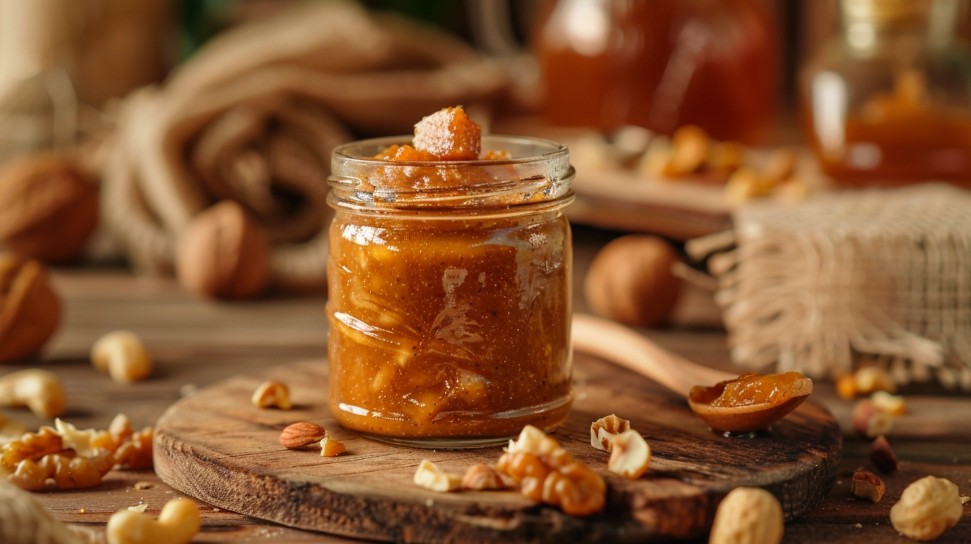 Банка пасти амосова на кухонному столі