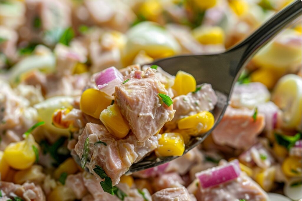 Домашній салат з тунцем і кукурудзою