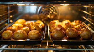 Порівняння картоплі з газової та електричної духовки, різна скоринка і текстура