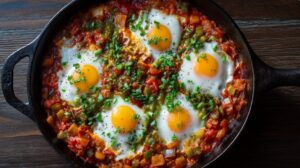 Ізраїльська шакшука з багатим томатним соусом