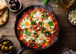 Ізраїльська шакшука з багатим томатним соусом