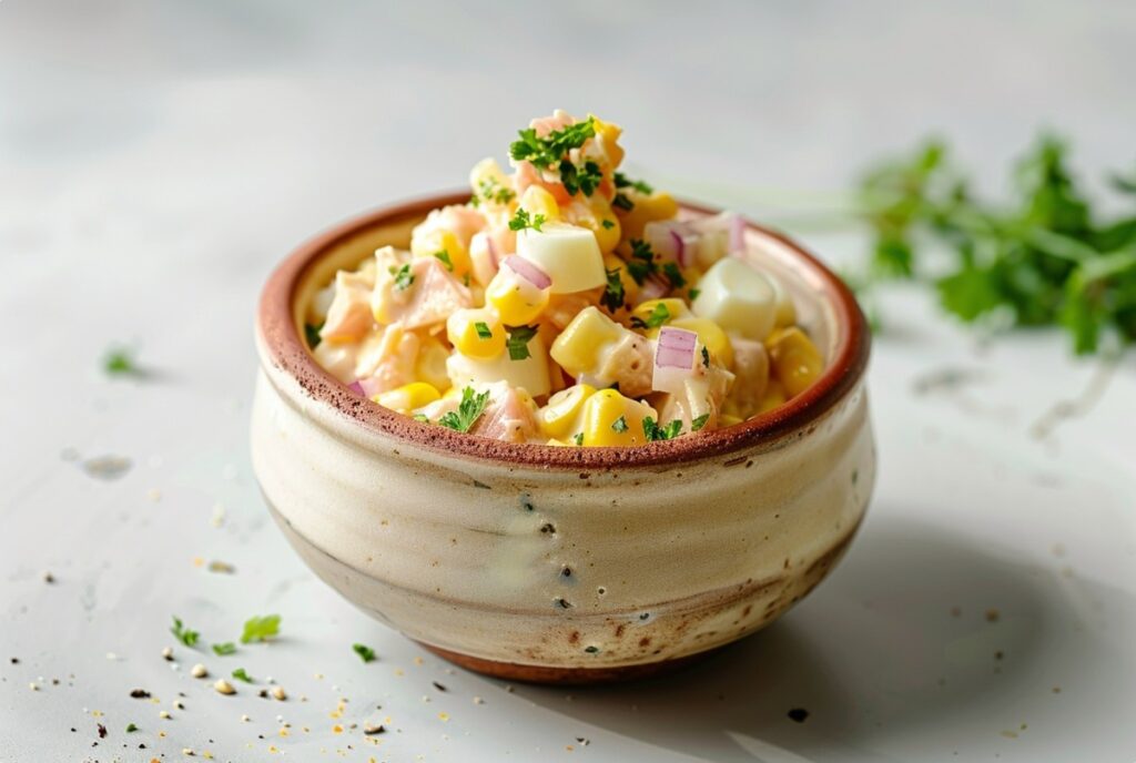 Легкий салат з тунцем і кукурудзою