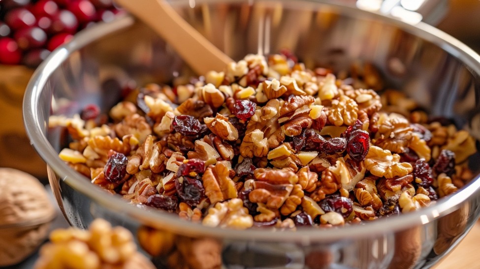 натуральна суміш горіхів і сухофруктів на столі