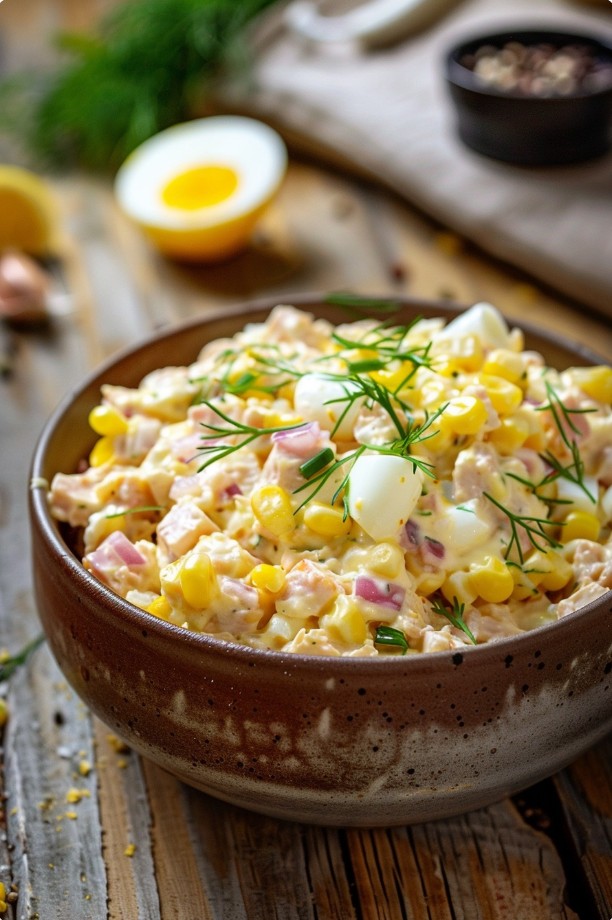 Ніжний салат з тунцем і кукурудзою