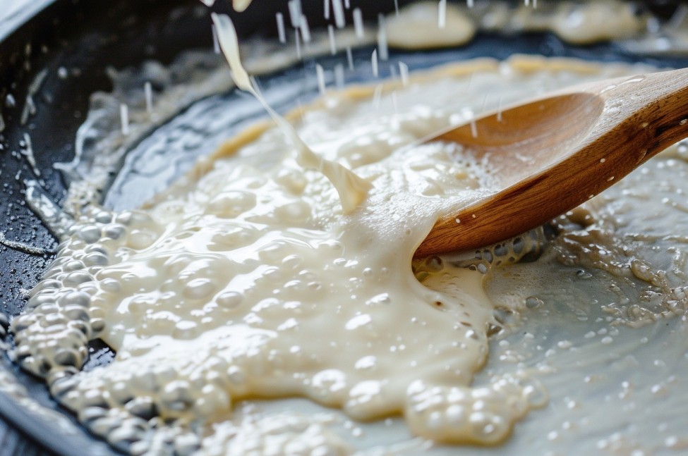 Занадто рідке тісто для тонких млинців на сковороді