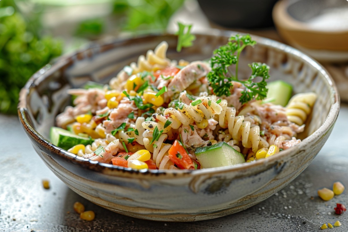 Салат з тунцем і макаронами класичний