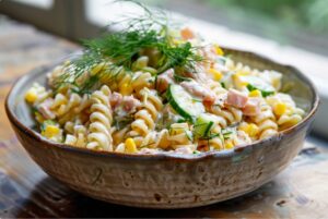 Салат з тунцем і макаронами з йогуртом