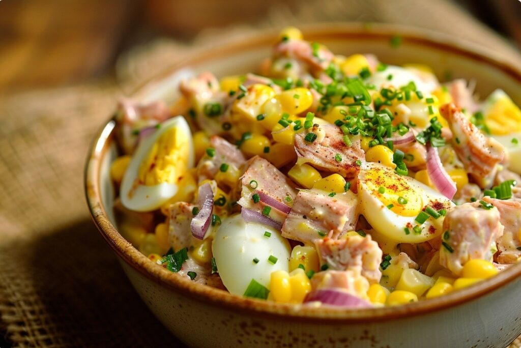 Збалансований салат з тунцем і кукурудзою