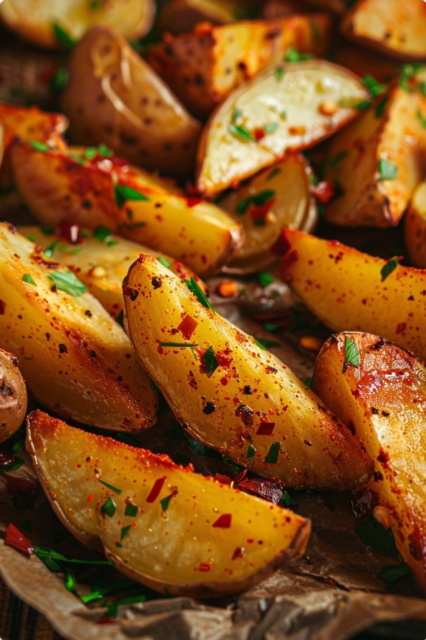 Apetyczne ziemniaki z bliska