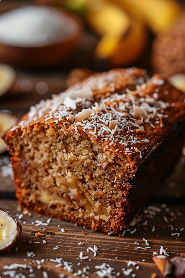 Банановий хліб із кокосом — м’який та ароматний