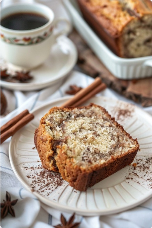 Chlebek bananowy z cynamonem i cukrem trzcinowym