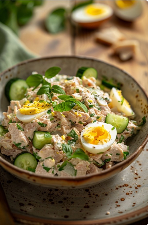 Budget-friendly salad with canned tuna