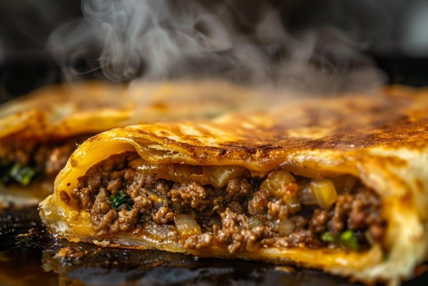 Чебурек з тортильї з рум’яною скоринкою