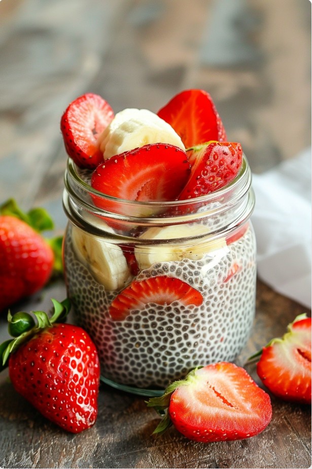 Чіа-пудинг із полуницею швидко