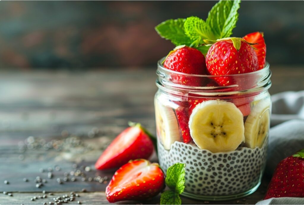 Чіа-пудинг із полуницею швидко
