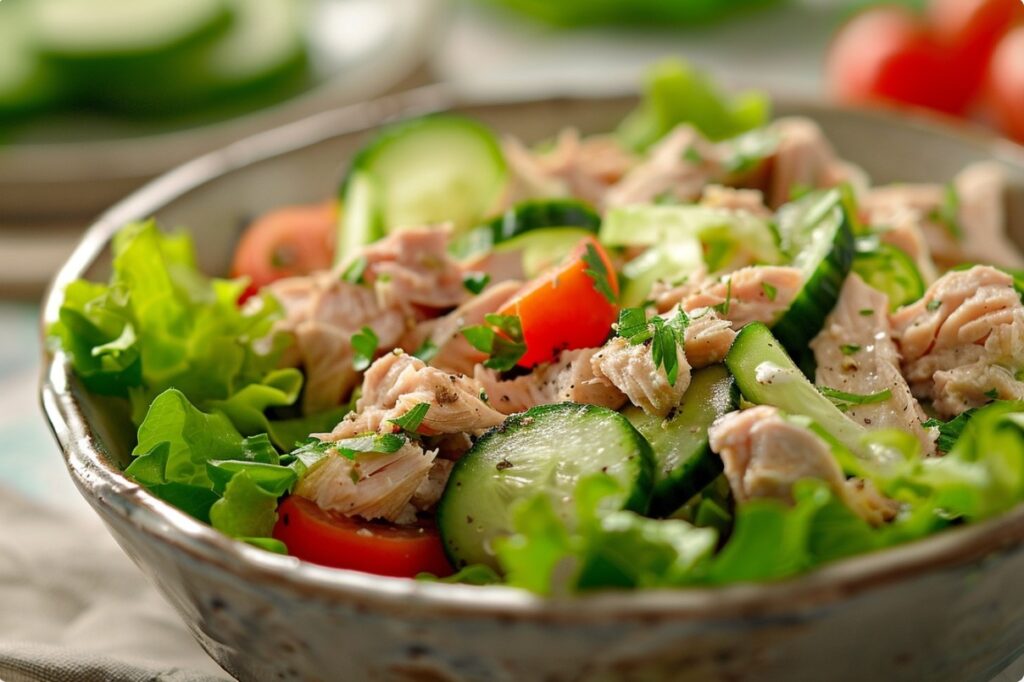 Дієтичний салат з тунцем і овочами — проста ідея