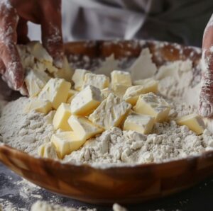 додайте дуже холодне масло кубиками й перетріть у крихту з горошинами