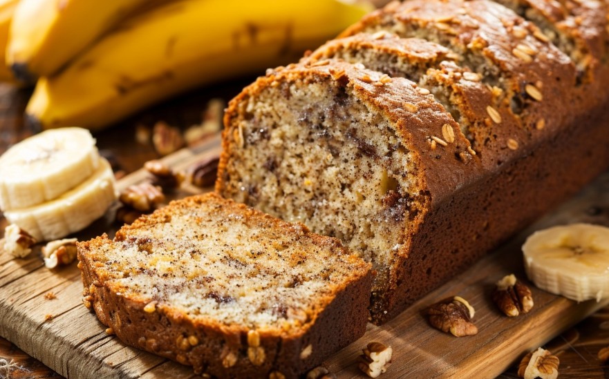 Домашній банановий хліб зі стиглими бананами