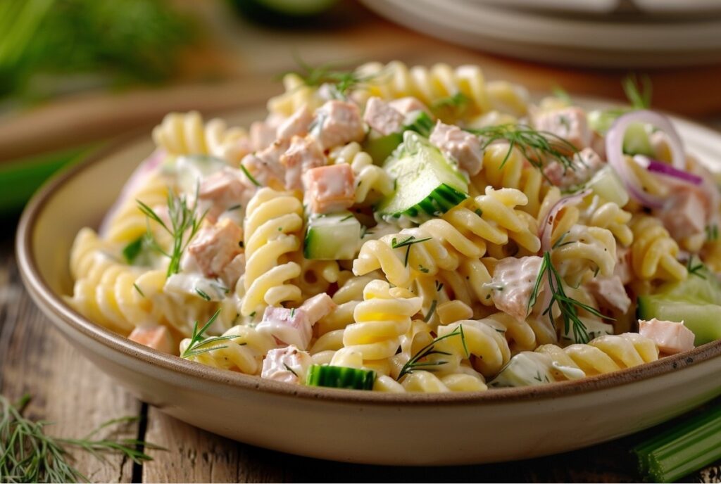 Домашній Nudelsalat з тунцем і овочами