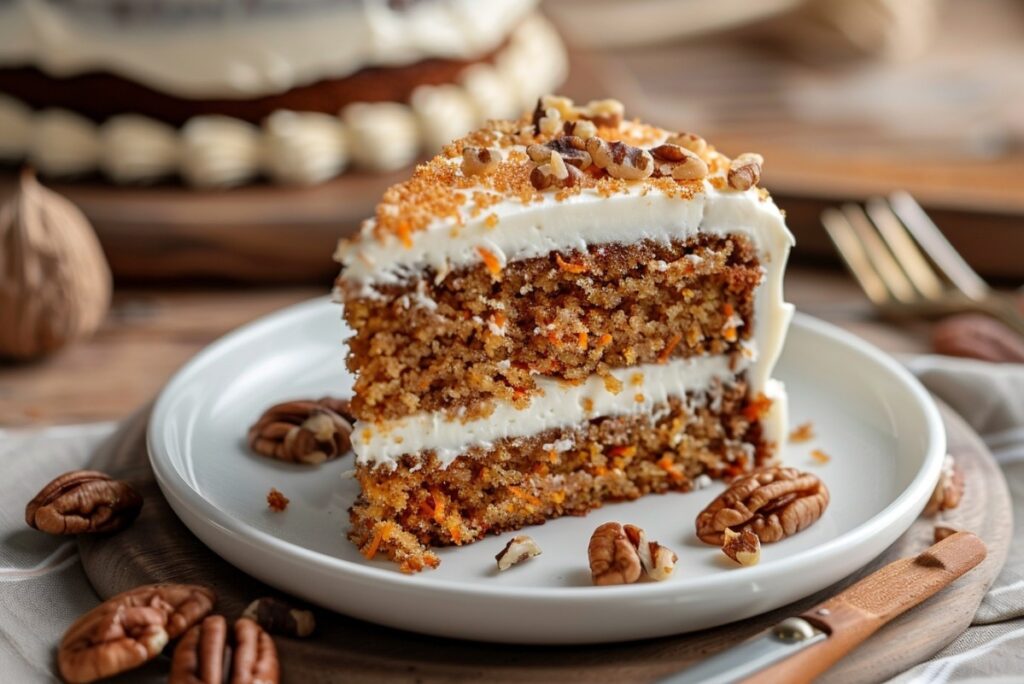 Selbstgebackener Möhrenkuchen mit Nüssen