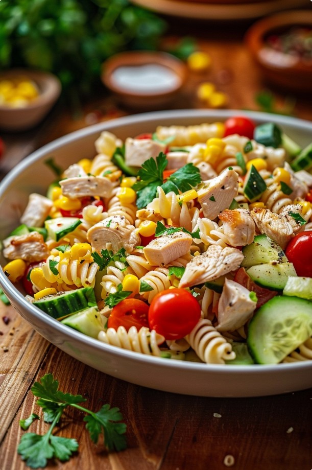Домашній салат з макаронами з простих інгредієнтів