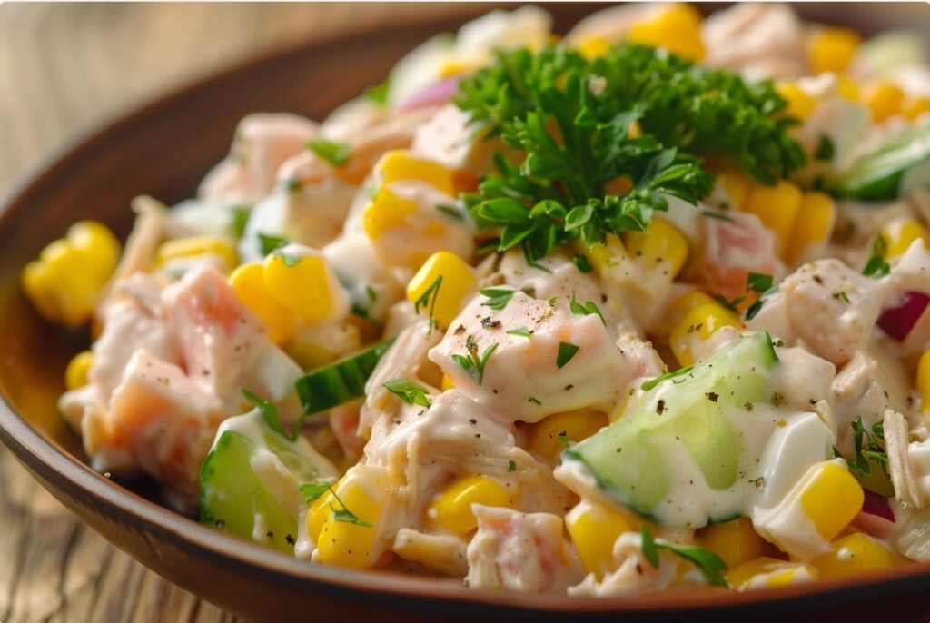 Домашній салат з тунцем і яйцем з майонезною заправкою