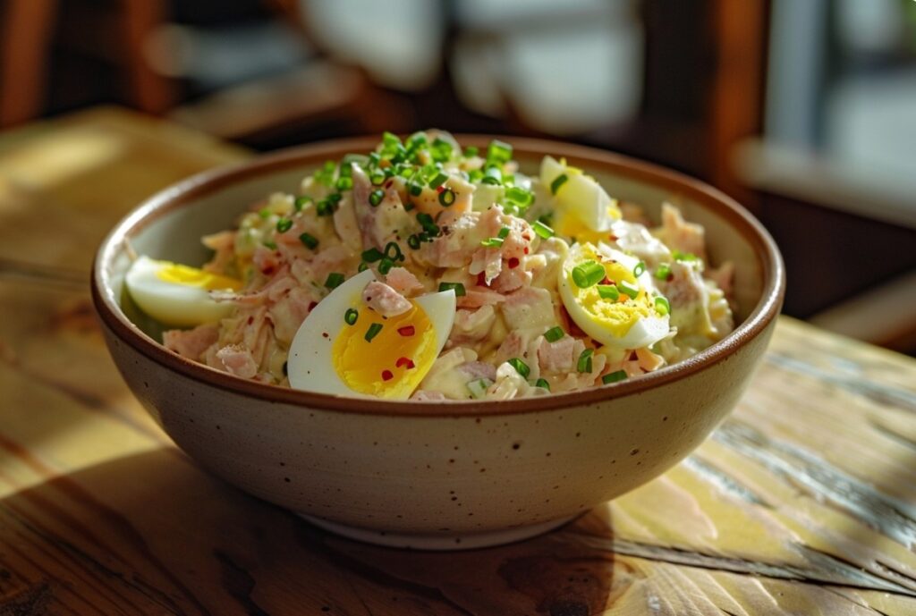 Домашній салат з тунцем та яйцем