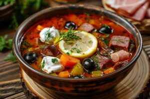 Домашня солянка м’ясна збірна з копченостями