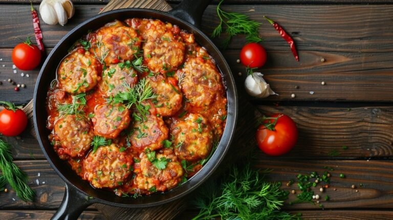 Гречаники з фаршем у томатно-сметанному соусі — Основна страва