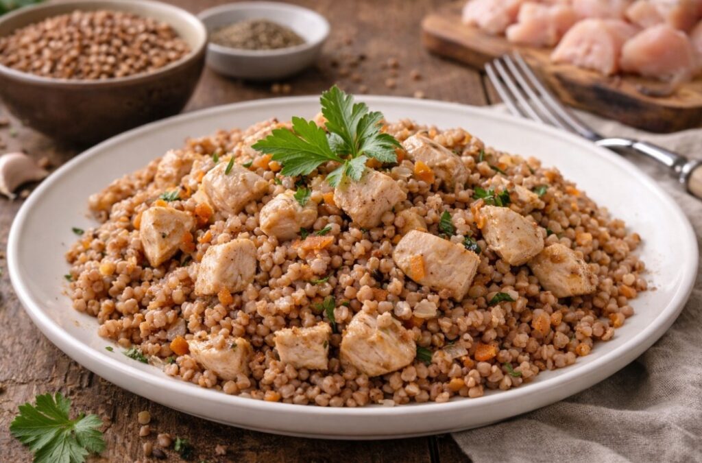 Гречка з куркою на обід, смачно та корисно