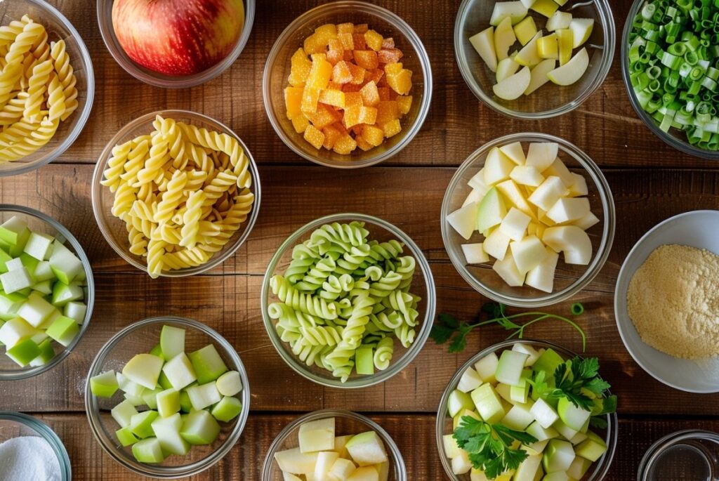 Інгредієнти для приготування класичного німецького Nudelsalat.