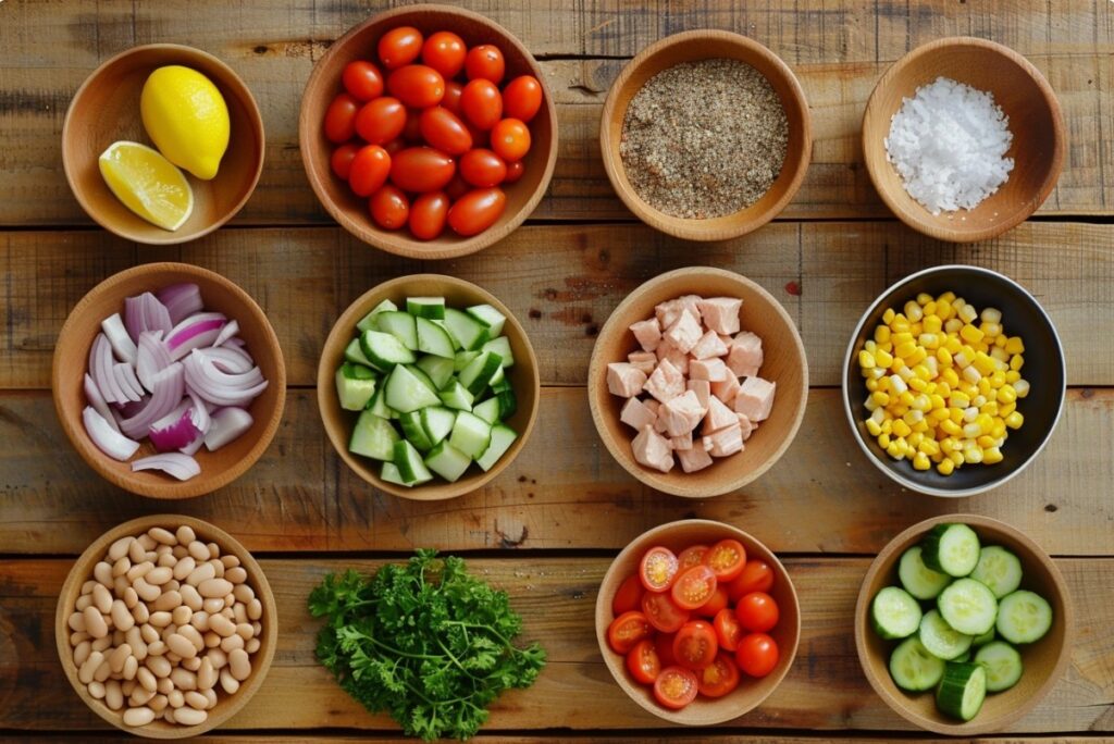 Інгредієнти для салату з тунцем та ароматними спеціями