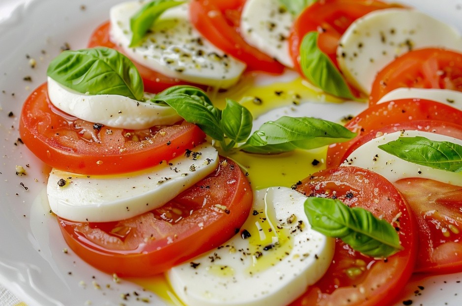 Італійський салат з помідорів та моцарели
