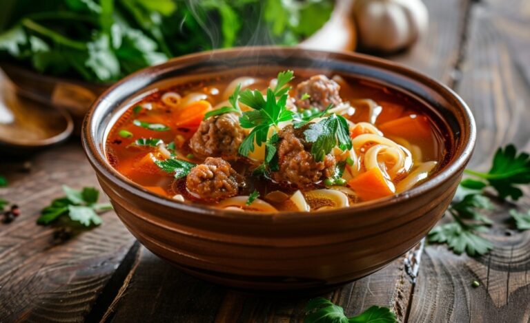 Італійський суп з фрикадельками та пастою — Перші страви