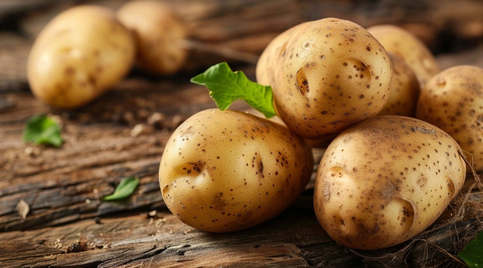 Картопля для смаження на кухонній дошці