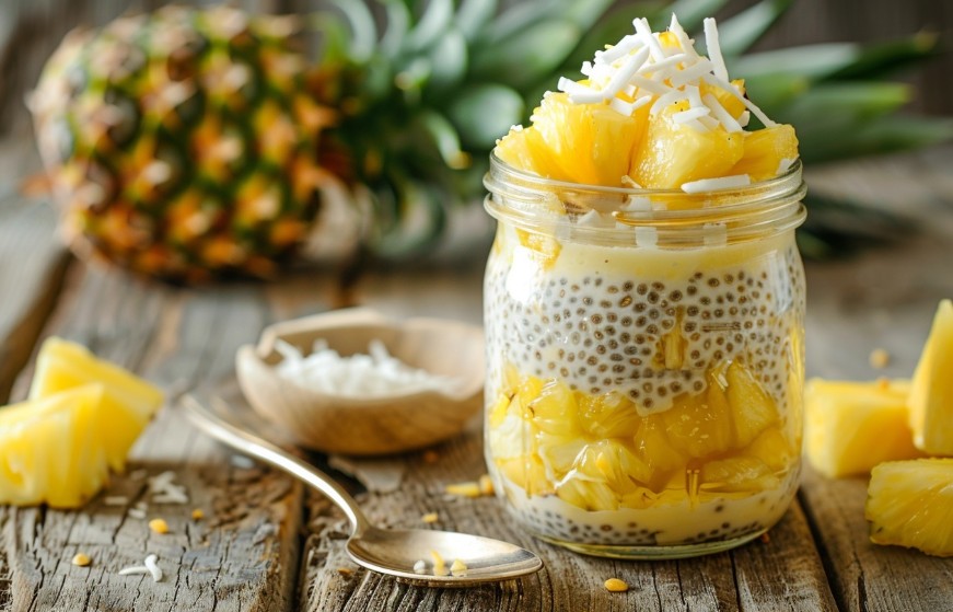 Кокосовий чіа-пудинг з ананасом на сніданок