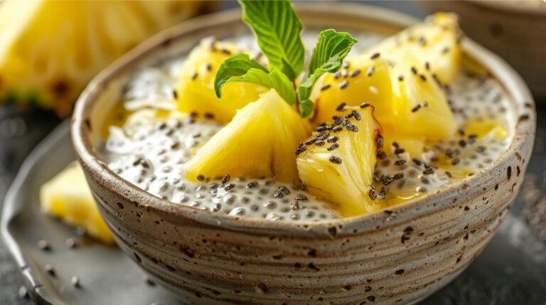 Кокосовий чіа-пудинг з ананасом — Десерт