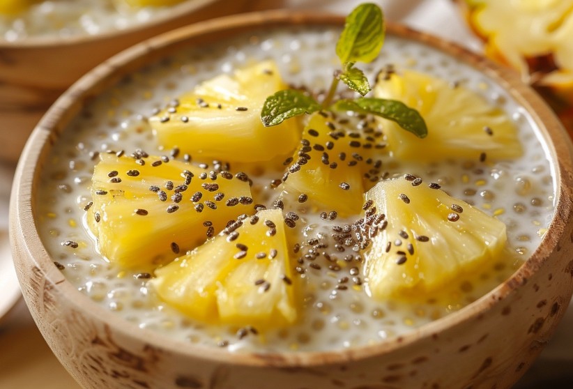 Кокосовий чіа-пудинг з ананасом