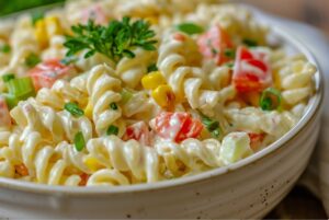 Кремовий салат з пастою та овочами