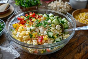 Кремовий салат з пастою та сиром