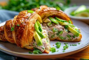 Круасан із салатом з тунця та авокадо