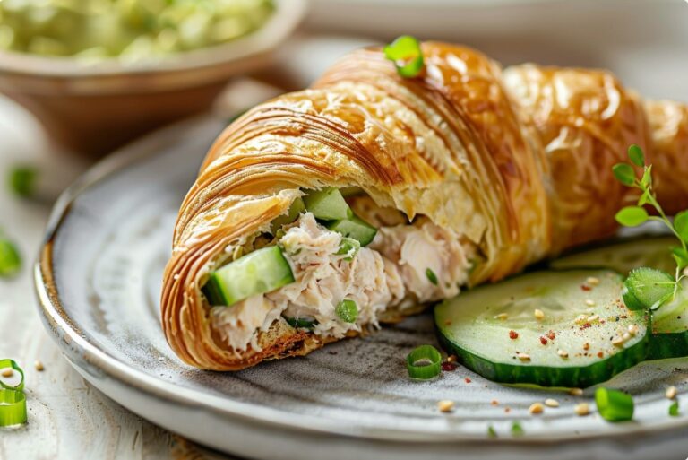 Croissant z sałatką z tuńczyka i awokado (na jogurcie) – szybki lunch — Croissanty