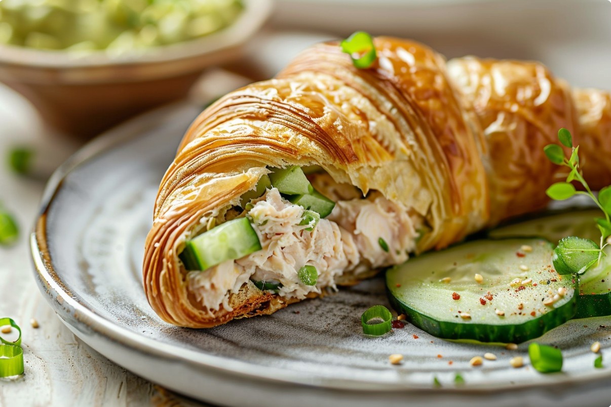 Круасан із салатом з тунця та авокадо рецепт