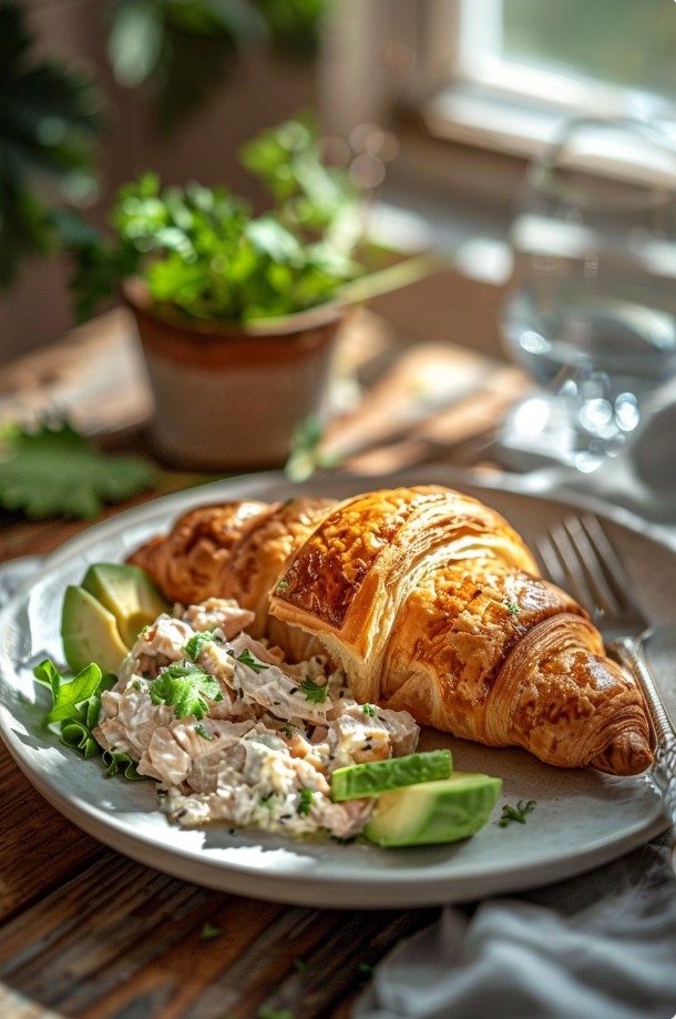 Круасан з салатом з тунця — кремова начинка і хрумка скоринка