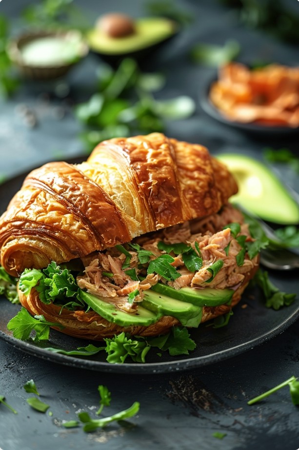 Круасан з тунцевим салатом і авокадо — проста страва на кожен день