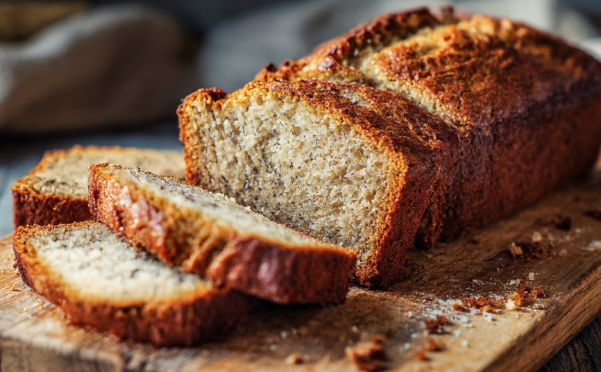 Крупний план бананового хліба у розрізі