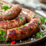 Домашня ковбаса зі свинини з часником у духовці