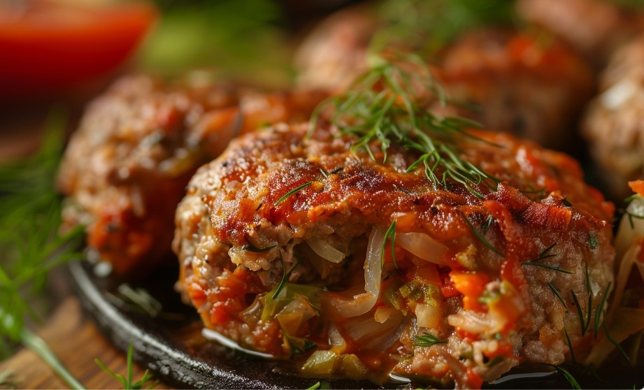 Крупний план лінивих голубців з капустою та фаршем