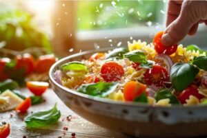 Легкий салат з пастою та помідорами по-італійськи