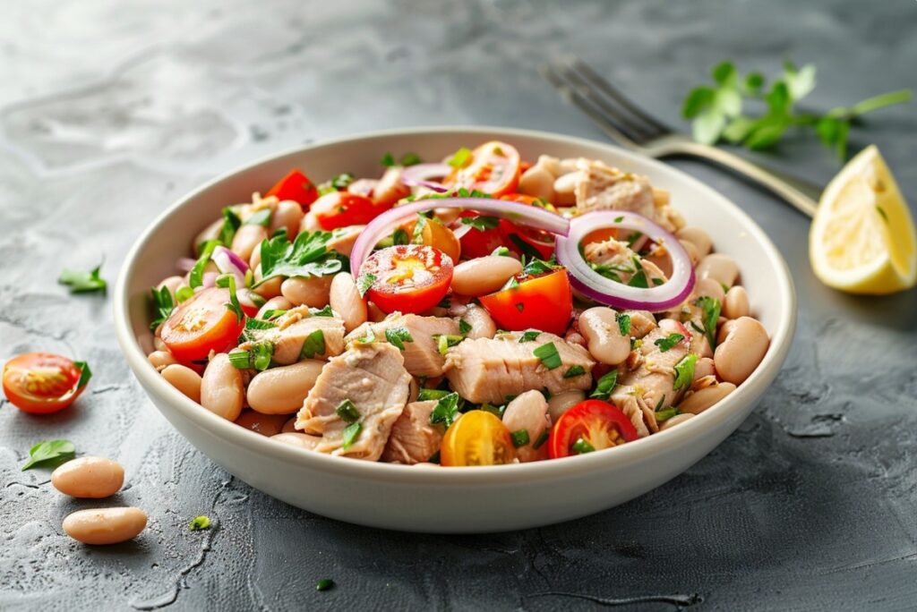 Light tuna salad without mayonnaise for dinner